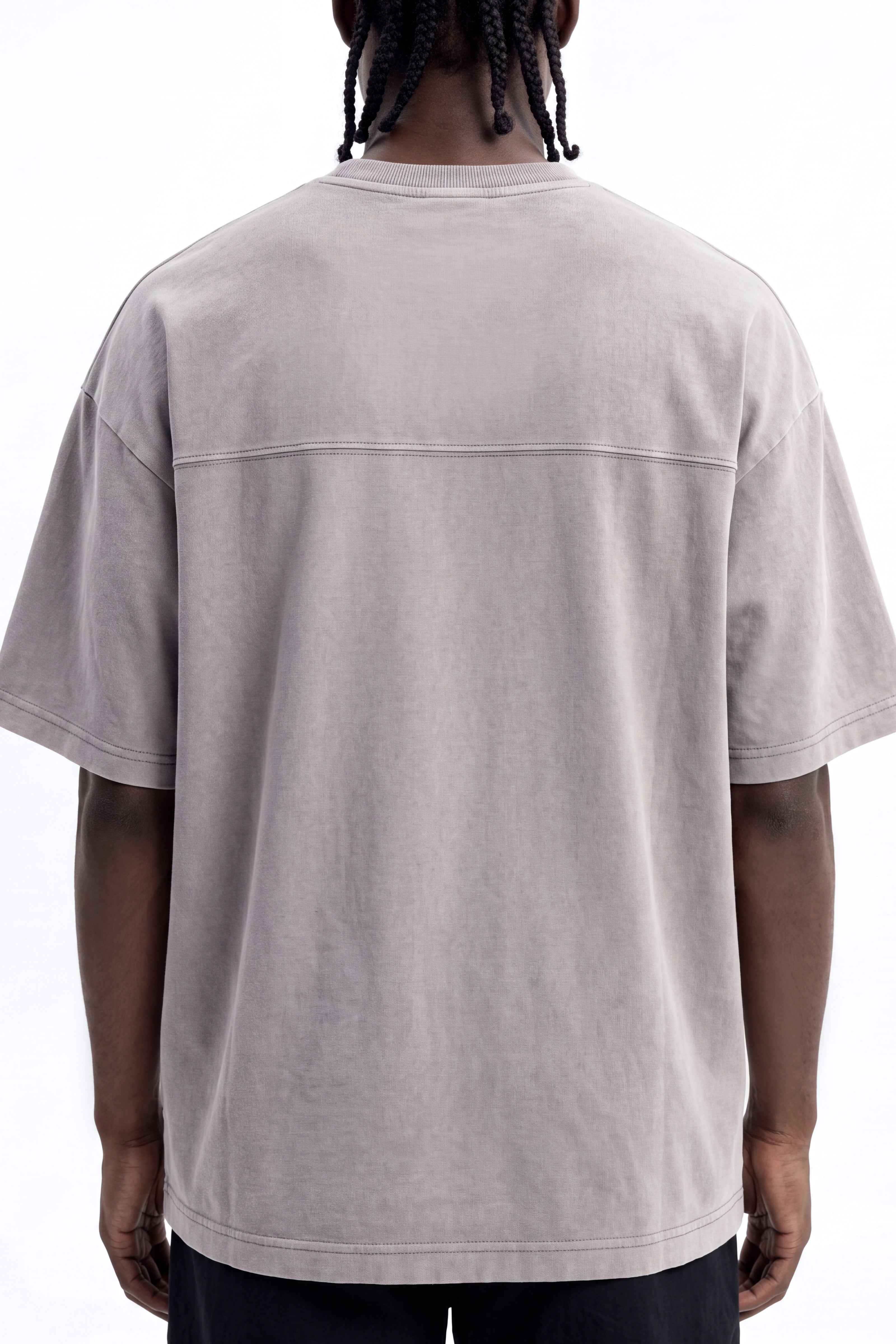 Soft Touch Washed Interlock Oversized Tee - Grey image 3