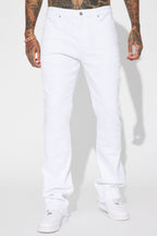 Cornell Stacked Skinny Flare Jeans - White image 3