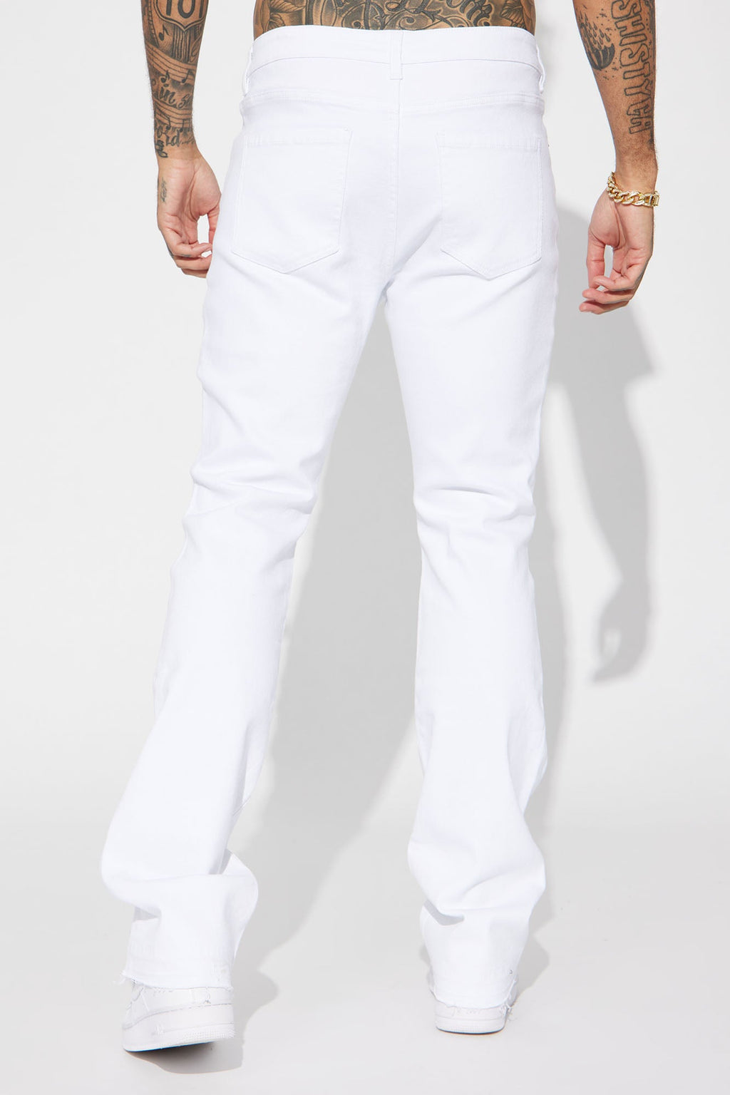 Cornell Stacked Skinny Flare Jeans - White image 4