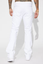 Cornell Stacked Skinny Flare Jeans - White image 4