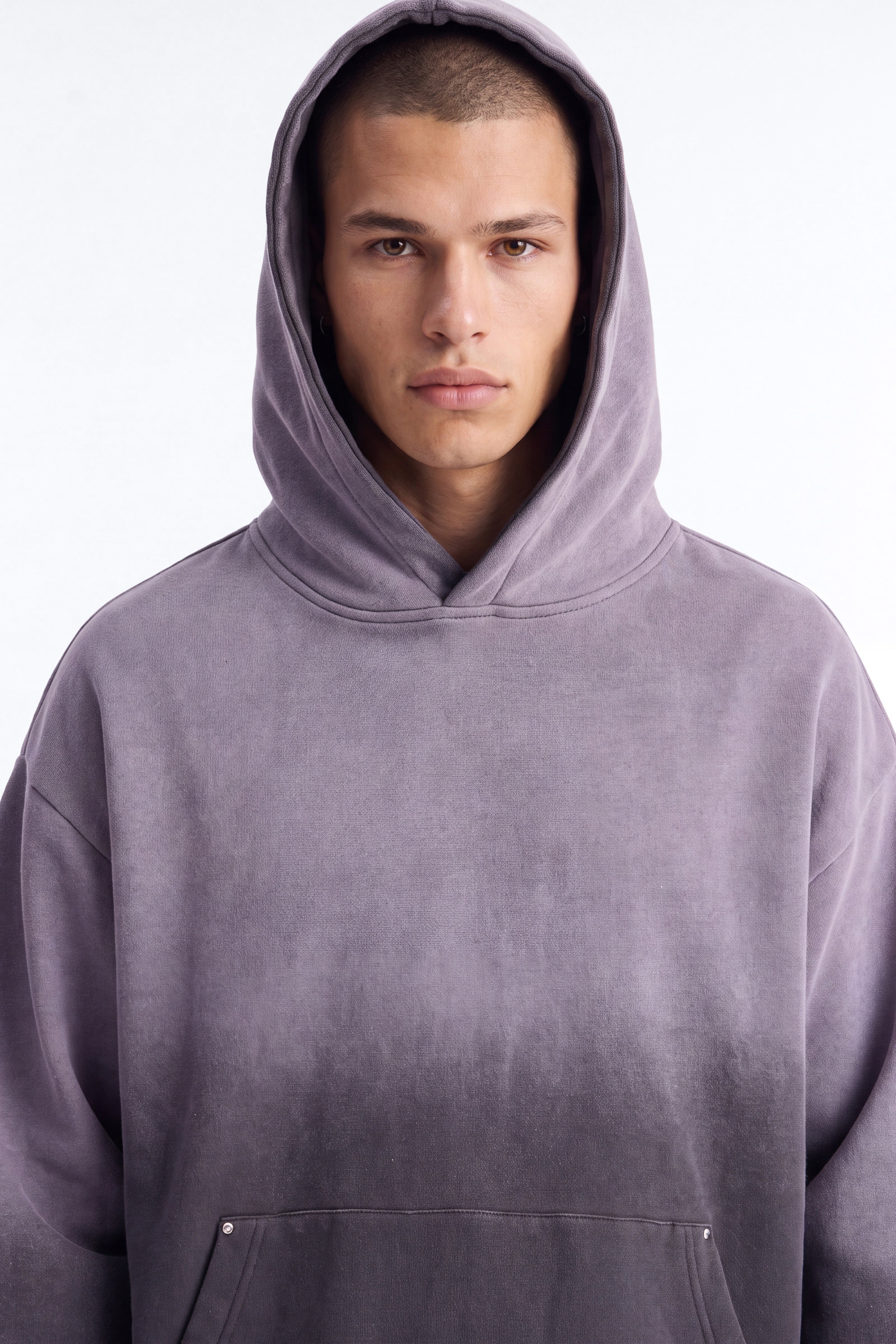Kane Vintage Studded Oversized Hoodie - Washed Black image 3