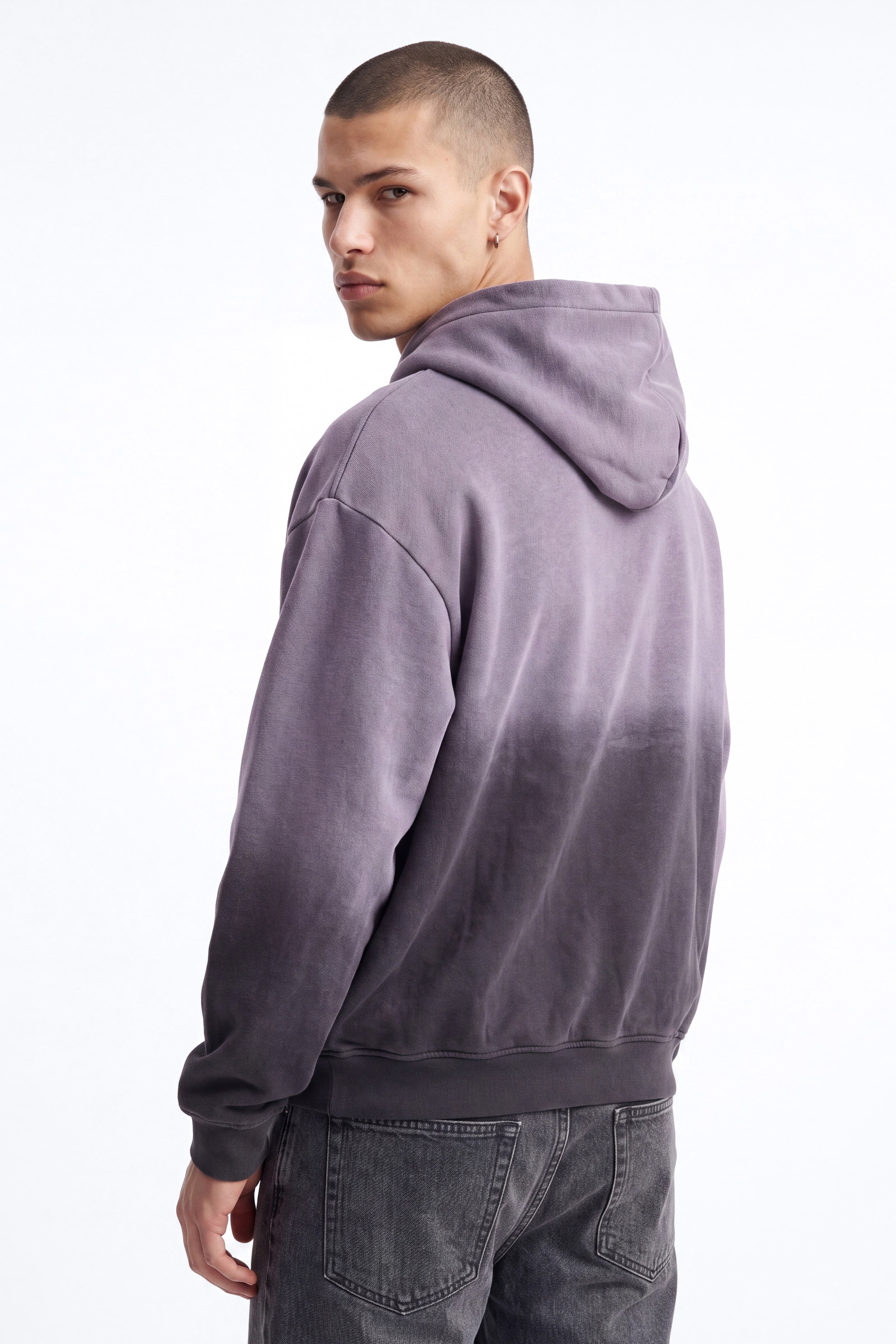 Kane Vintage Studded Oversized Hoodie - Washed Black image 4