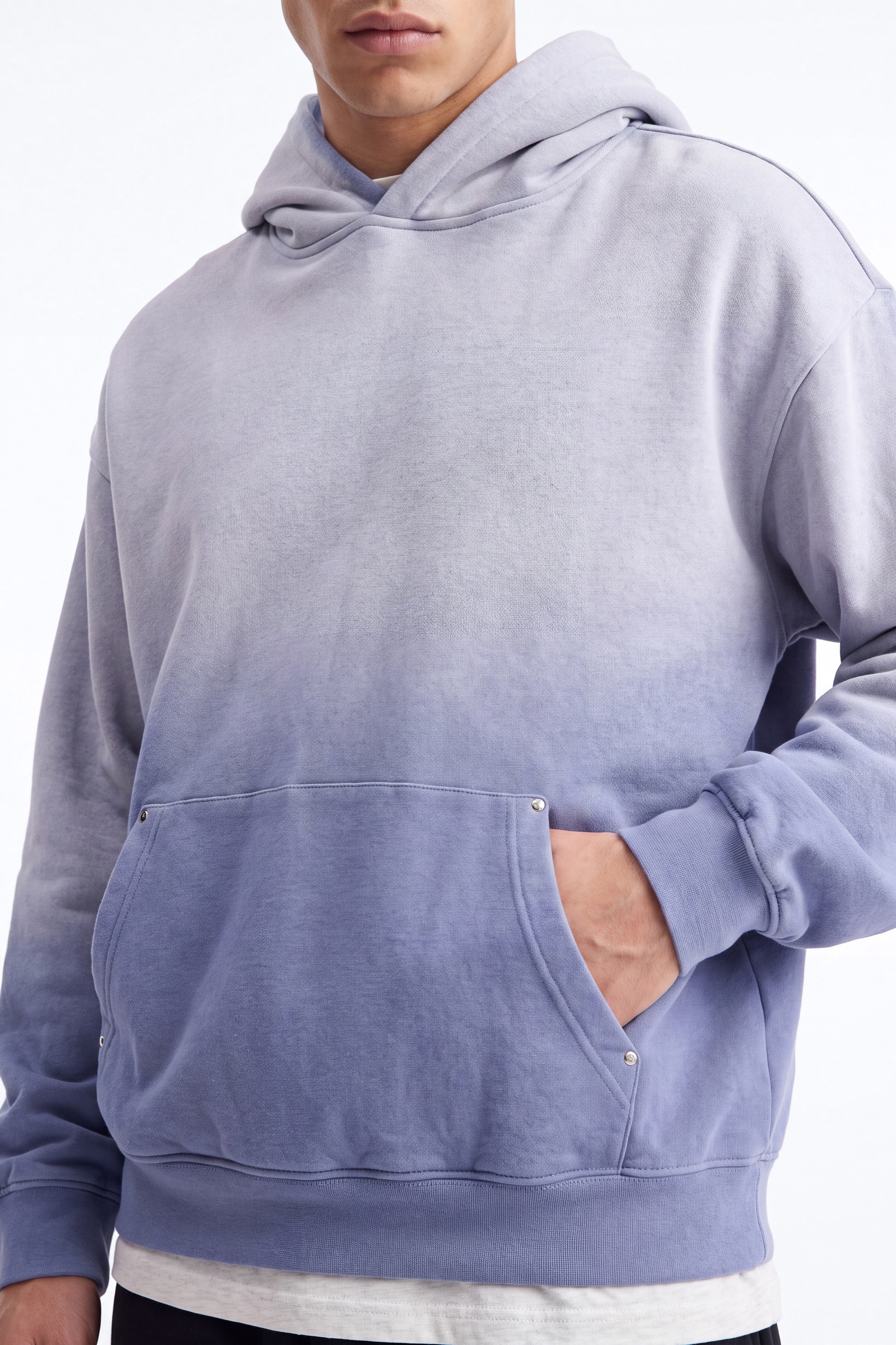 Kane Vintage Studded Oversized Hoodie - Washed Blue image 4