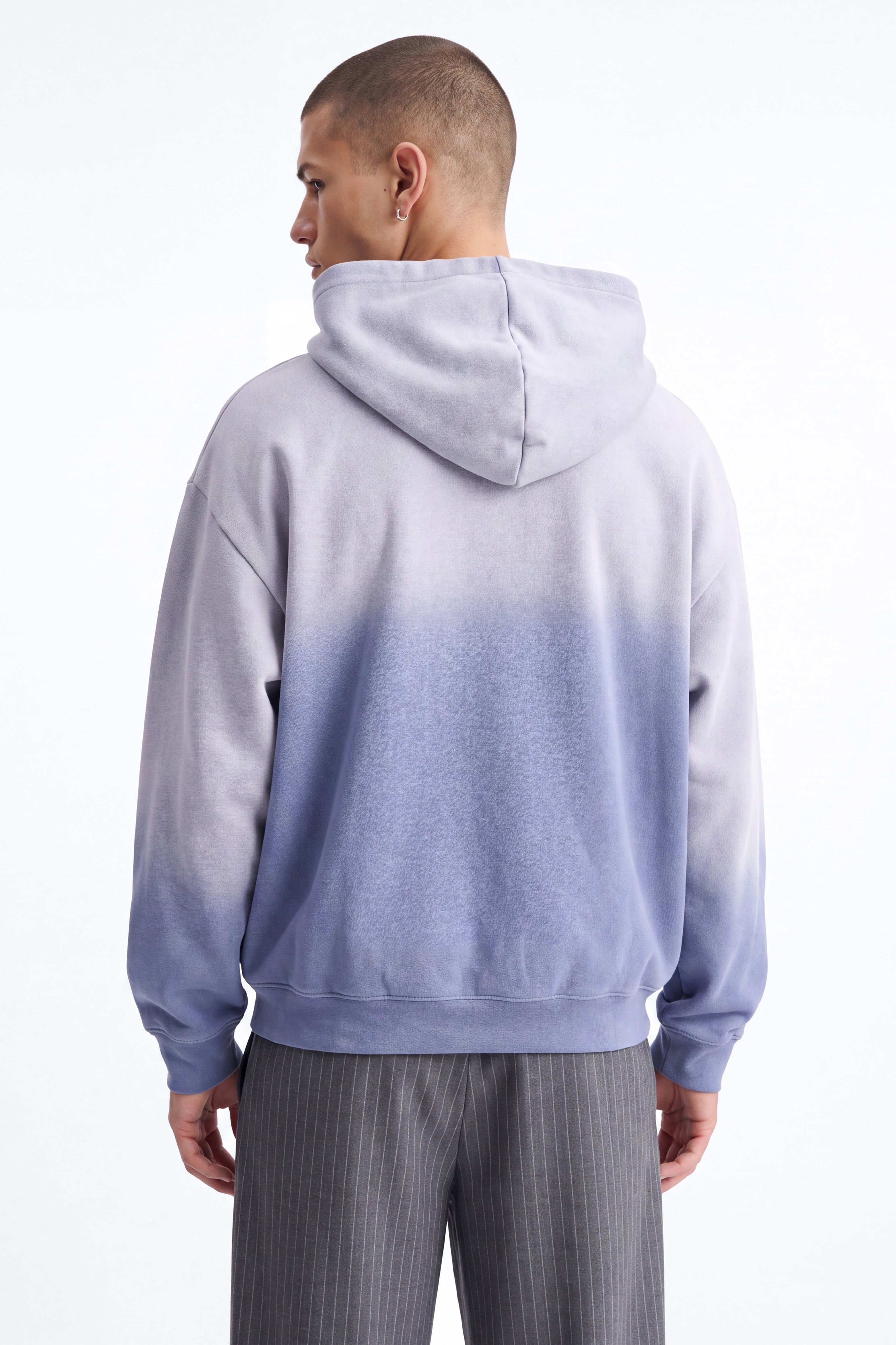 Kane Vintage Studded Oversized Hoodie - Washed Blue image 3