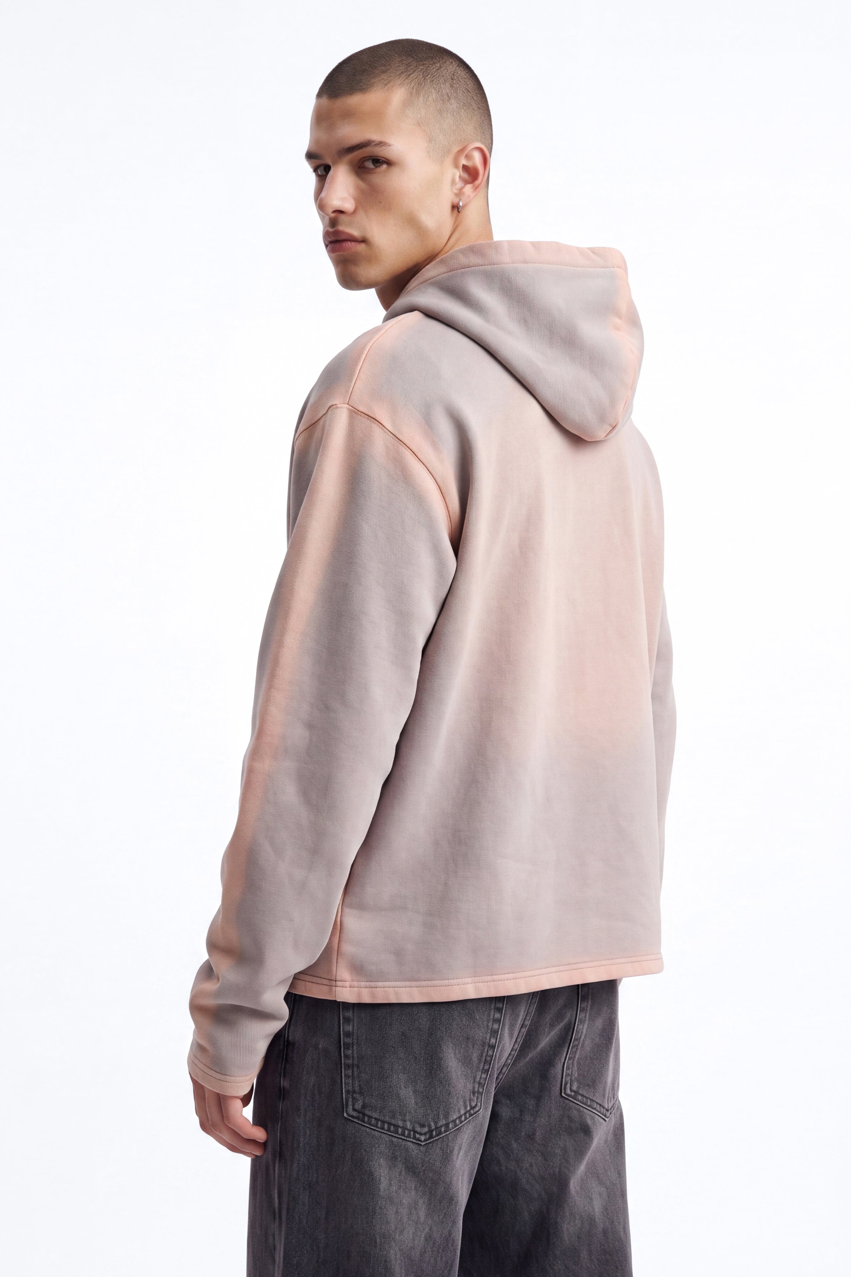Outline Wash Oversized Hoodie - Grey/combo image 3