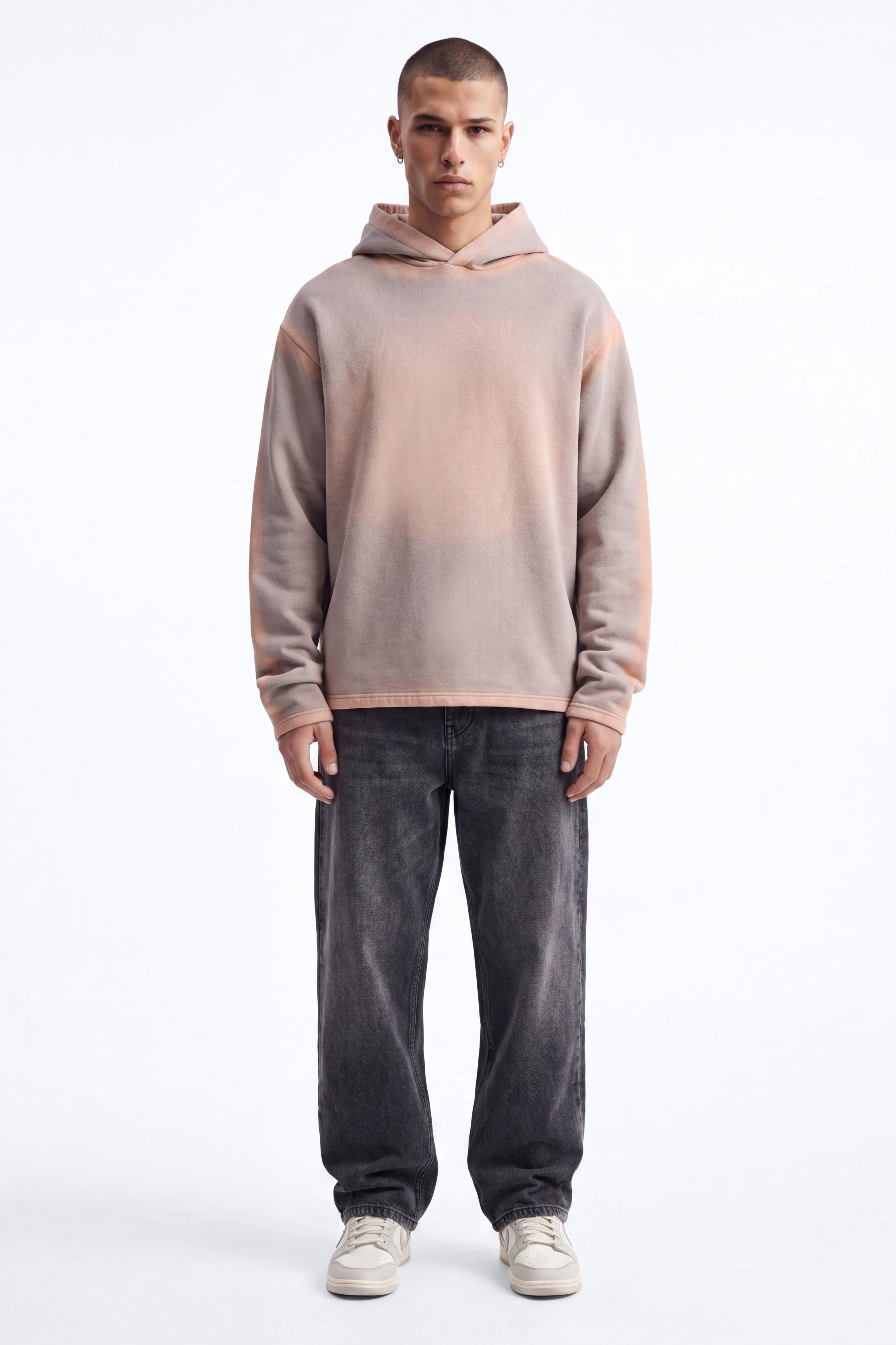 Outline Wash Oversized Hoodie - Grey/combo image 2