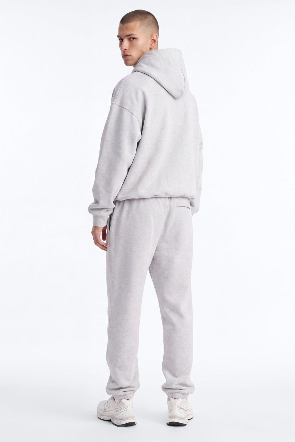 Logan Full Zip Hoodie Fleece Sweatshirt - Heather Grey image 3