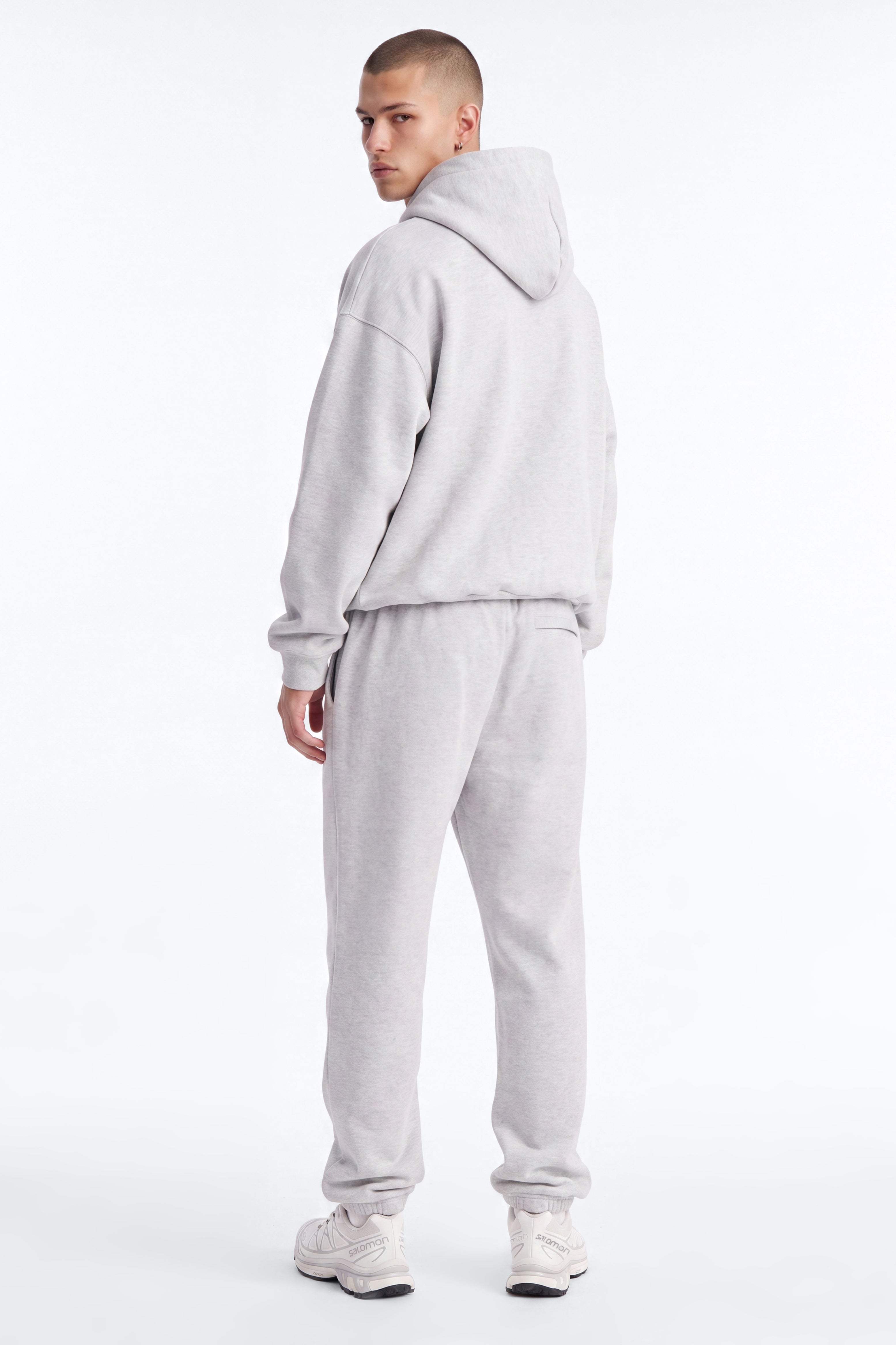 Logan Full Zip Hoodie Fleece Sweatshirt - Heather Grey image 3