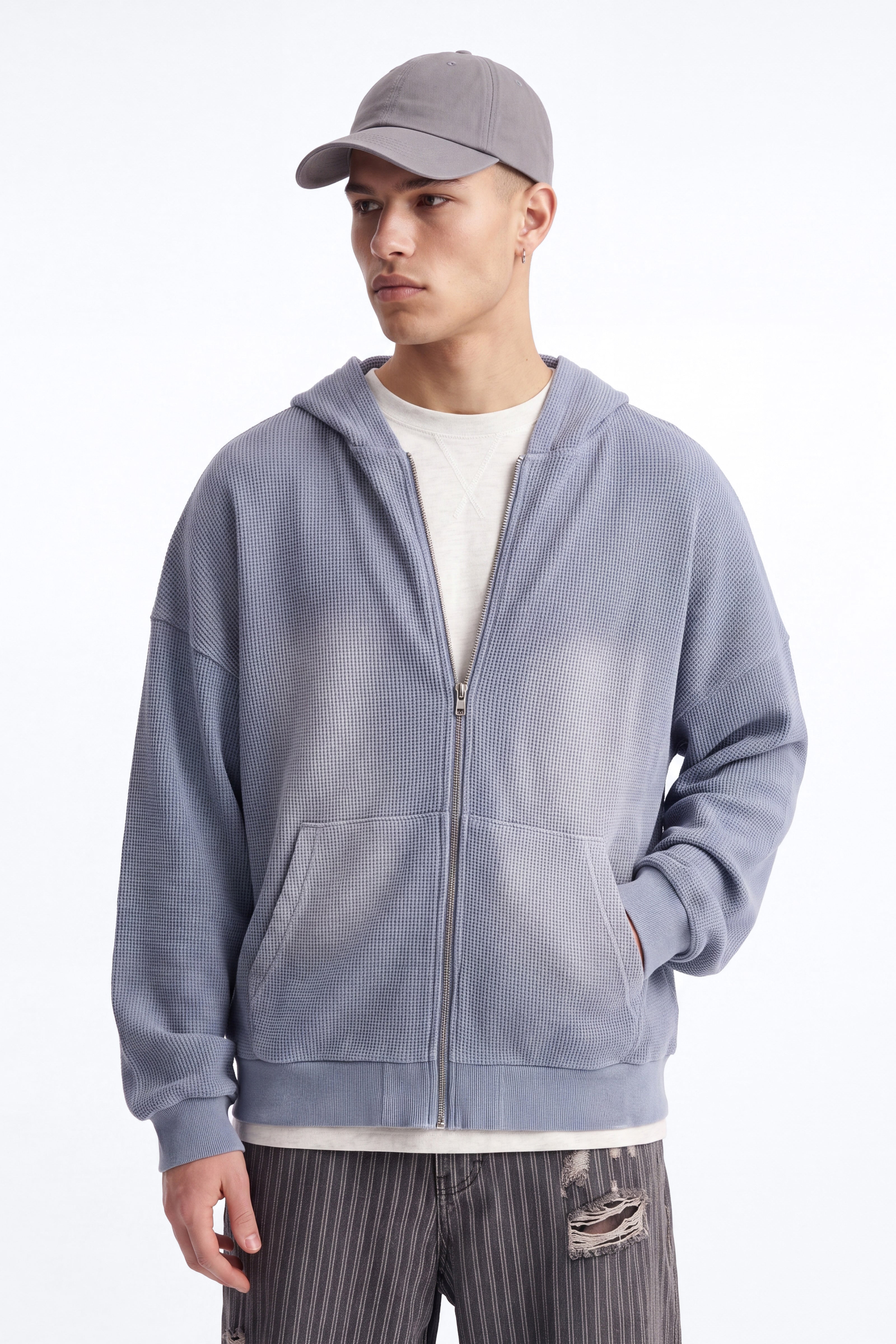 Modern Wash Zip Up Hoodie - Grey image 1