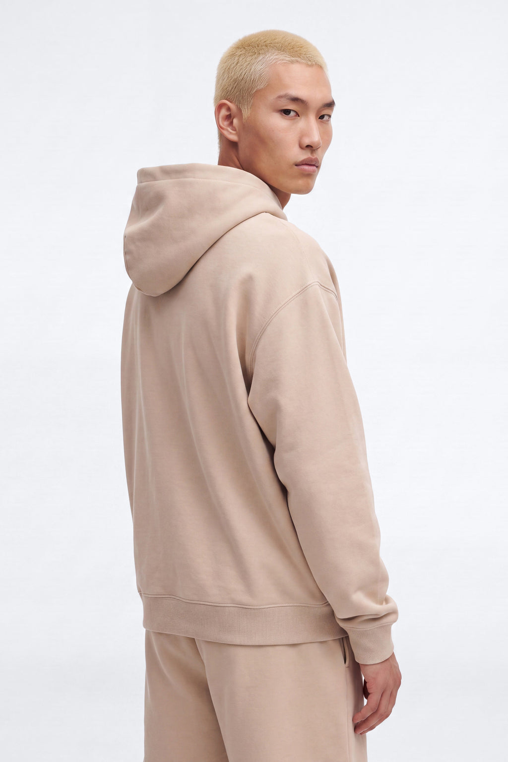 Structured Fleece Hoodie - Tan image 4