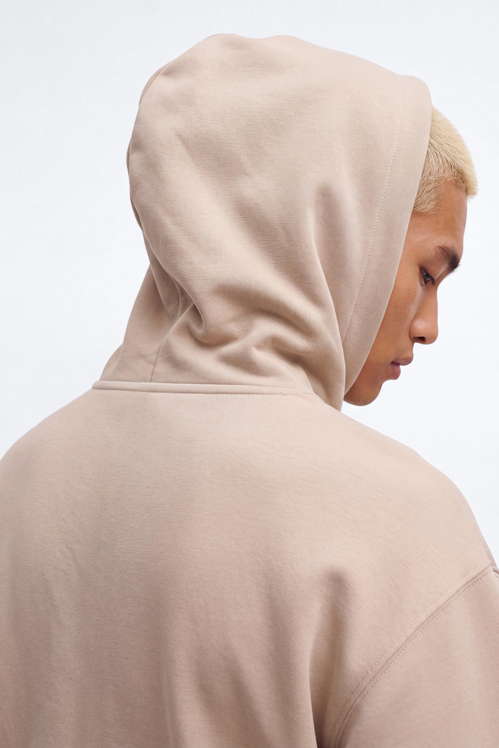 Structured Fleece Hoodie - Tan image 3
