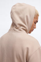 Structured Fleece Hoodie - Tan image 3