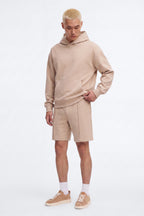 Structured Fleece Hoodie - Tan image 2