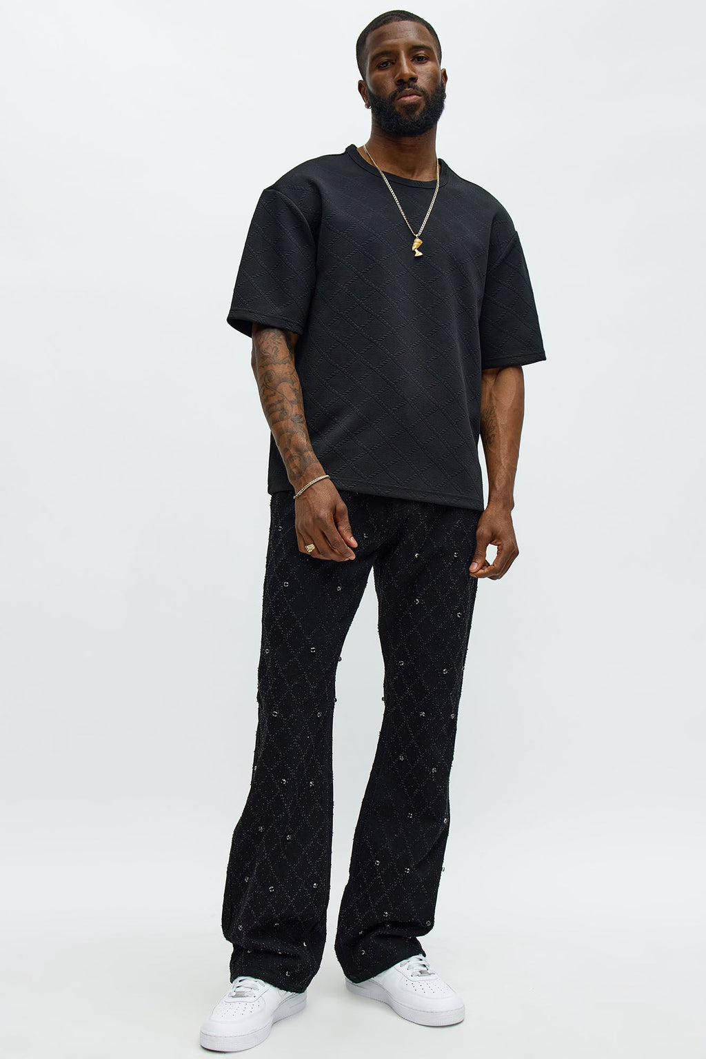Lingo Textured Relaxed Tee - Black image 2