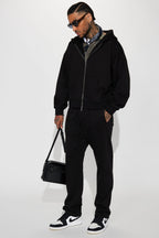 Tyson Oversized Heavyweight Zip Up - Black image 2