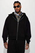 Tyson Oversized Heavyweight Zip Up - Black image 1
