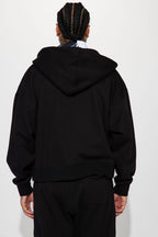 Tyson Oversized Heavyweight Zip Up - Black image 3
