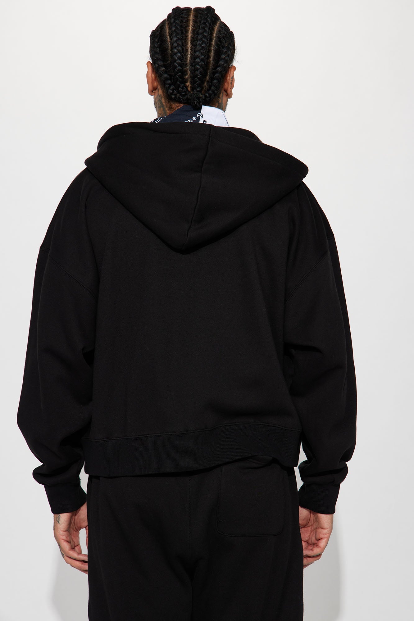 Tyson Oversized Heavyweight Zip Up - Black image 3