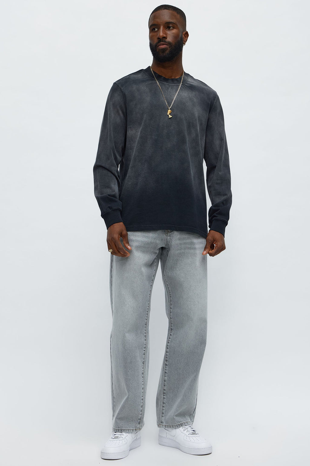 Dion Oversized Long Sleeve Tee - Black image 2
