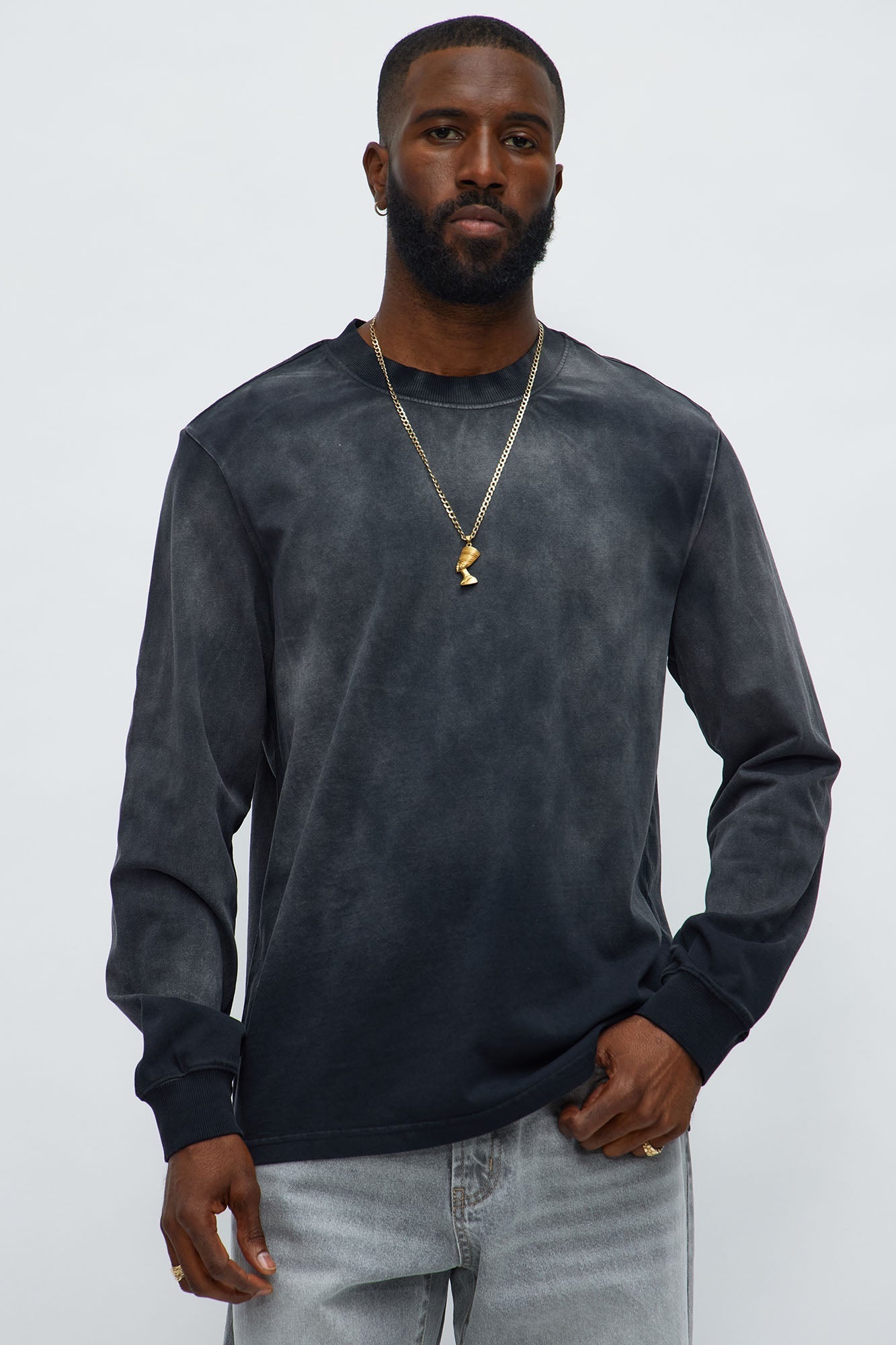 Dion Oversized Long Sleeve Tee - Black image 1