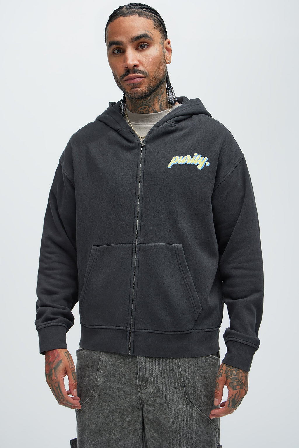 Purity Zip Up Hoodie - Black image 1