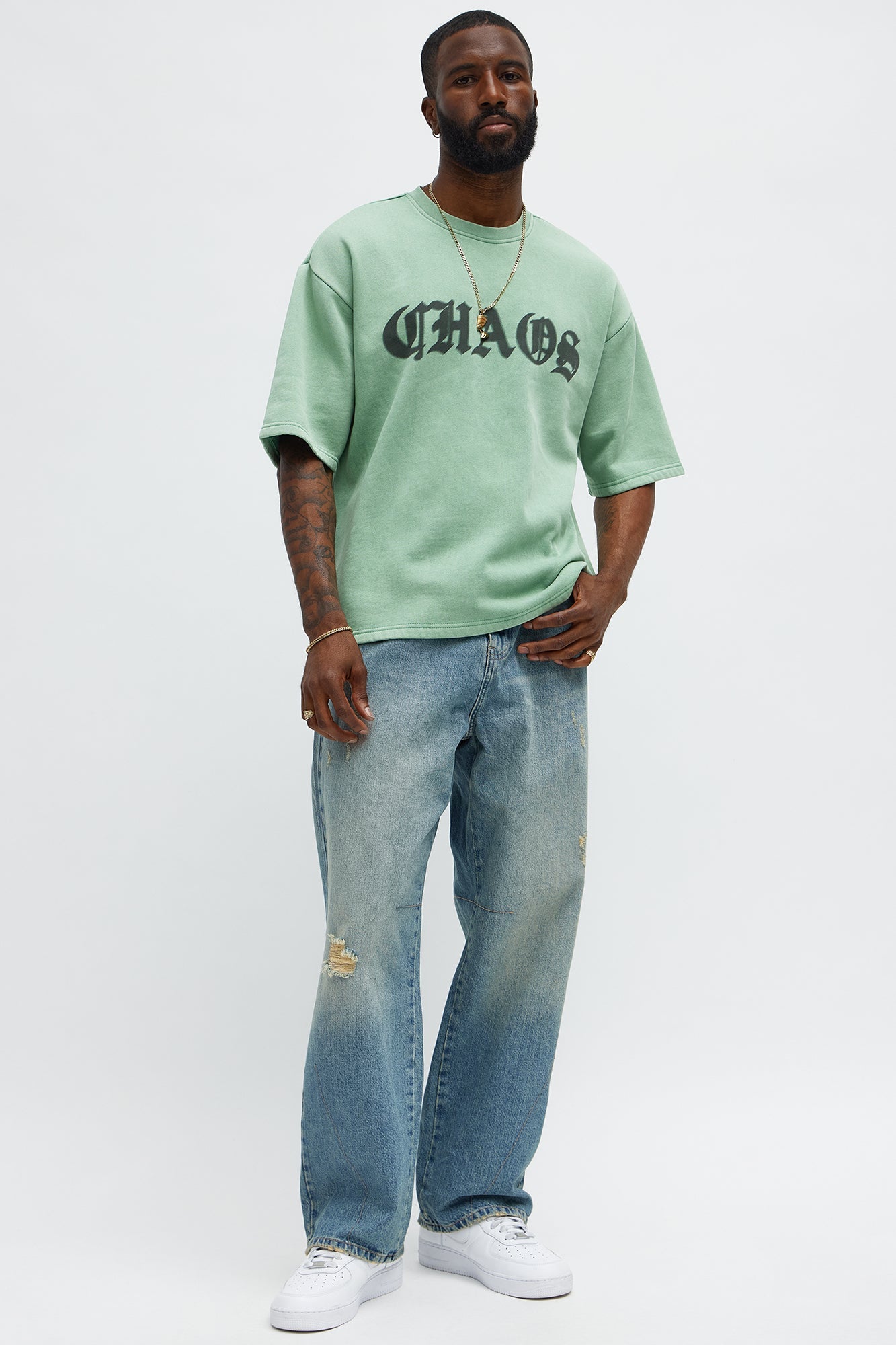 Chaos Oversized Tee - Green image 2