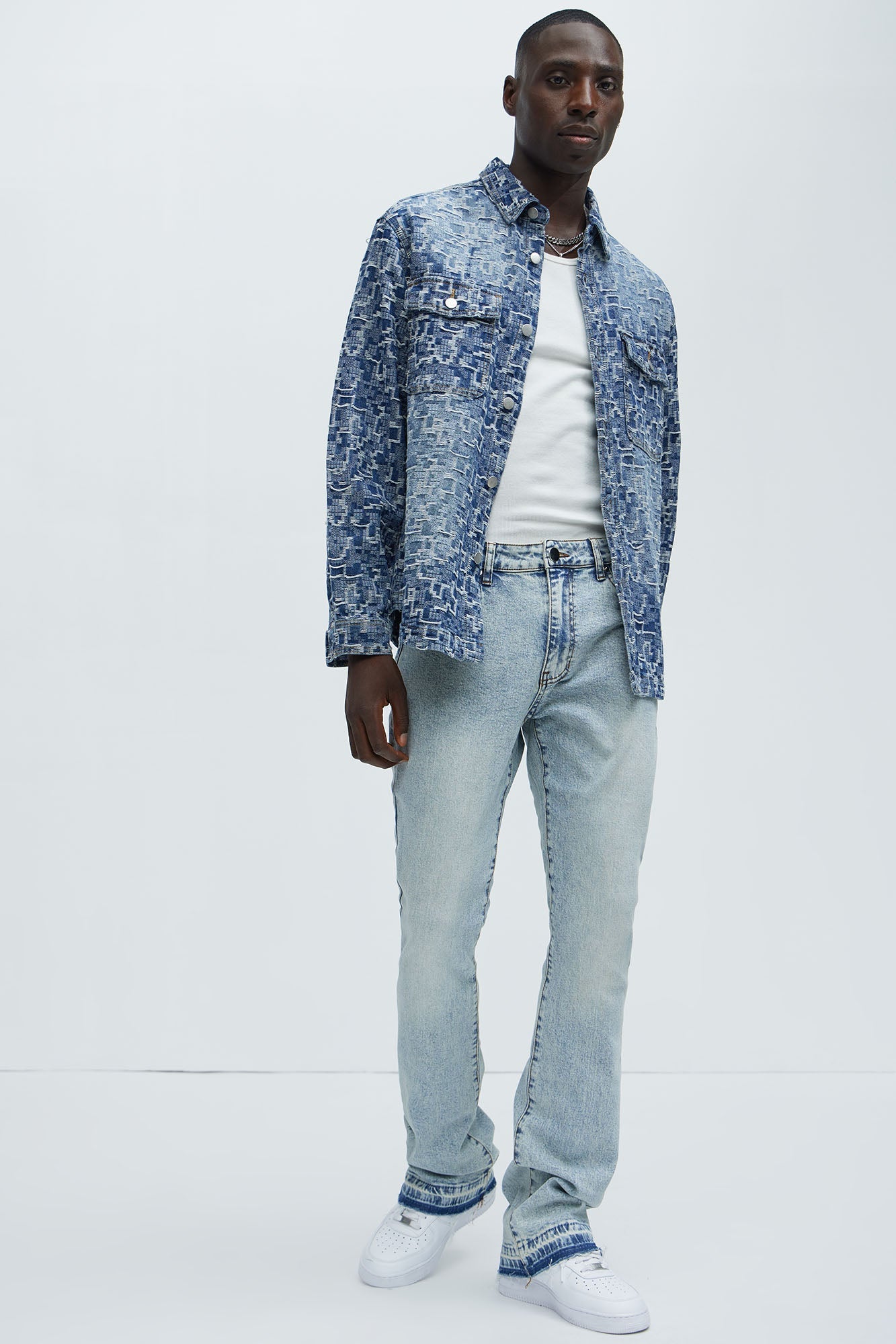Cornell Stacked Skinny Flare Jeans - Light Wash image 2