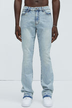 Cornell Stacked Skinny Flare Jeans - Light Wash image 3