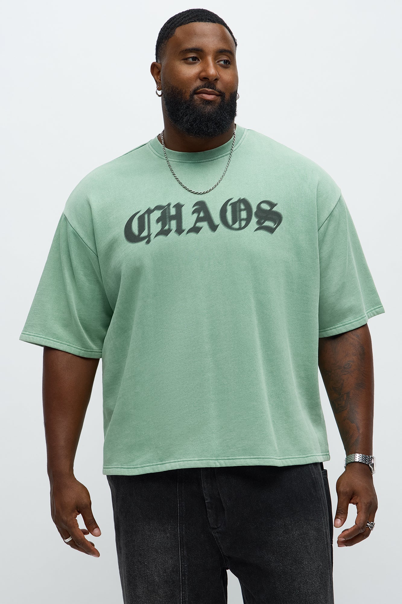 Chaos Oversized Tee - Green image 4