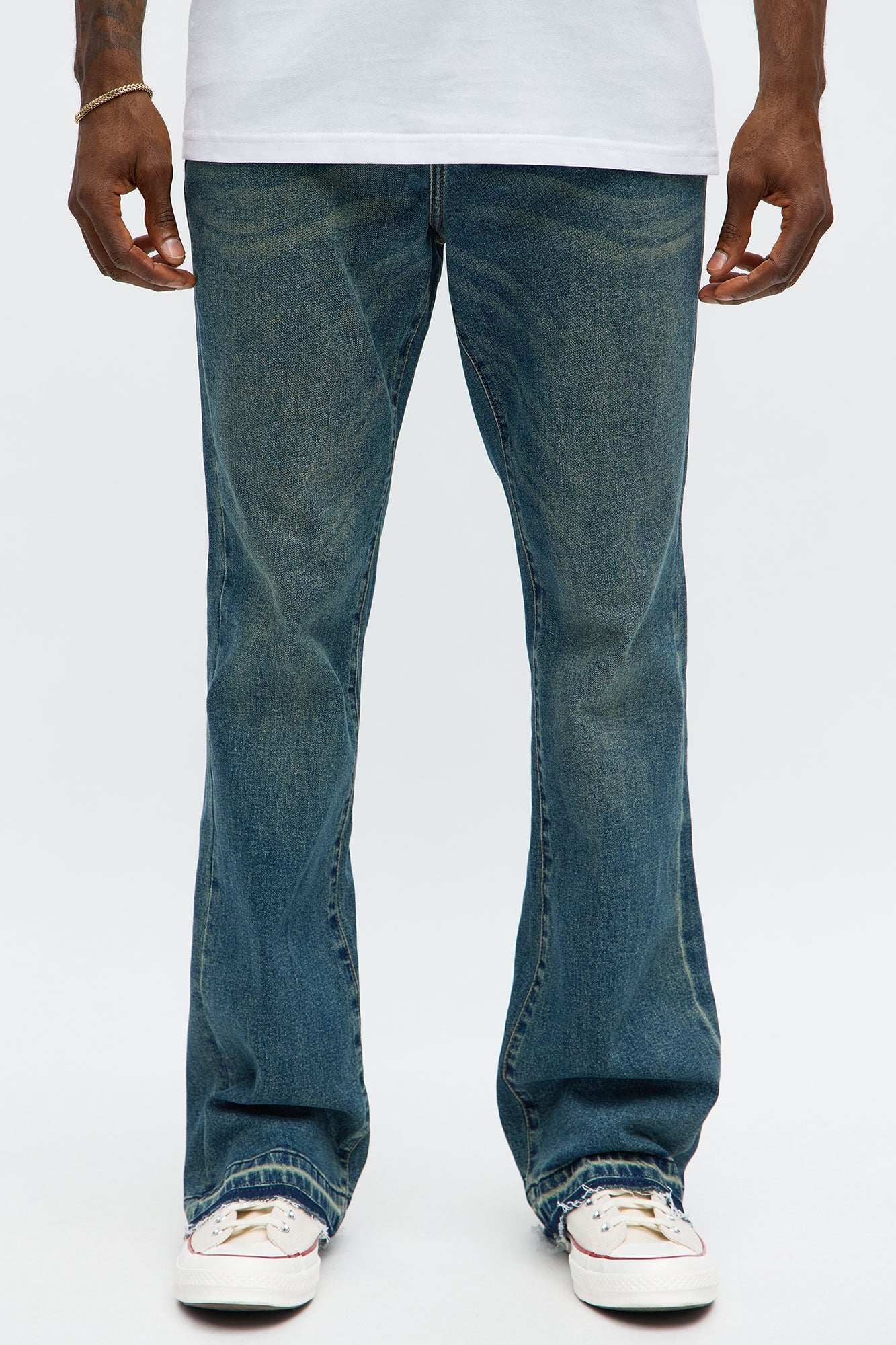 Cornell Stacked Skinny Flare Jeans - Vintage Blue Wash image 1