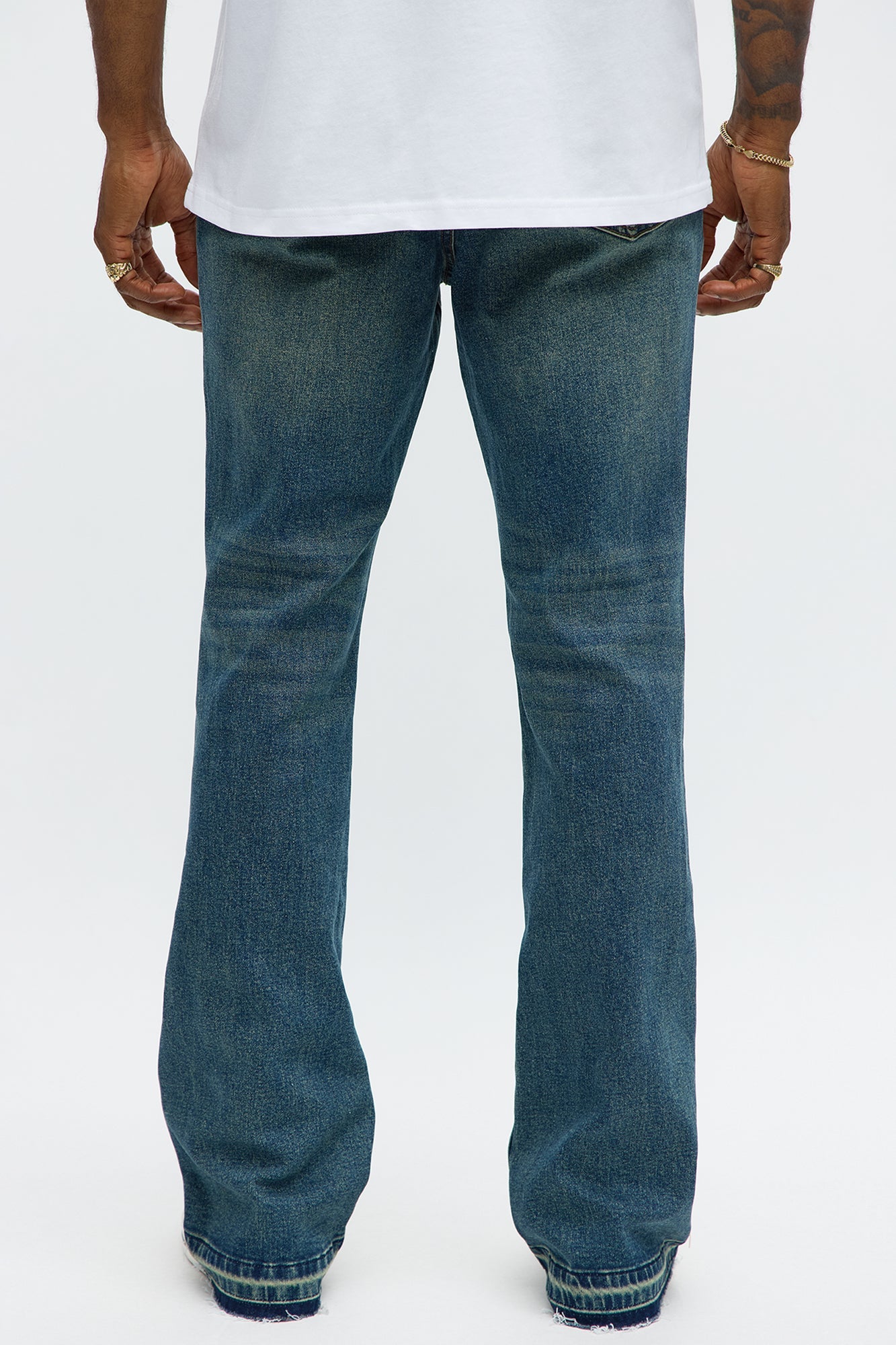 Cornell Stacked Skinny Flare Jeans - Vintage Blue Wash image 4