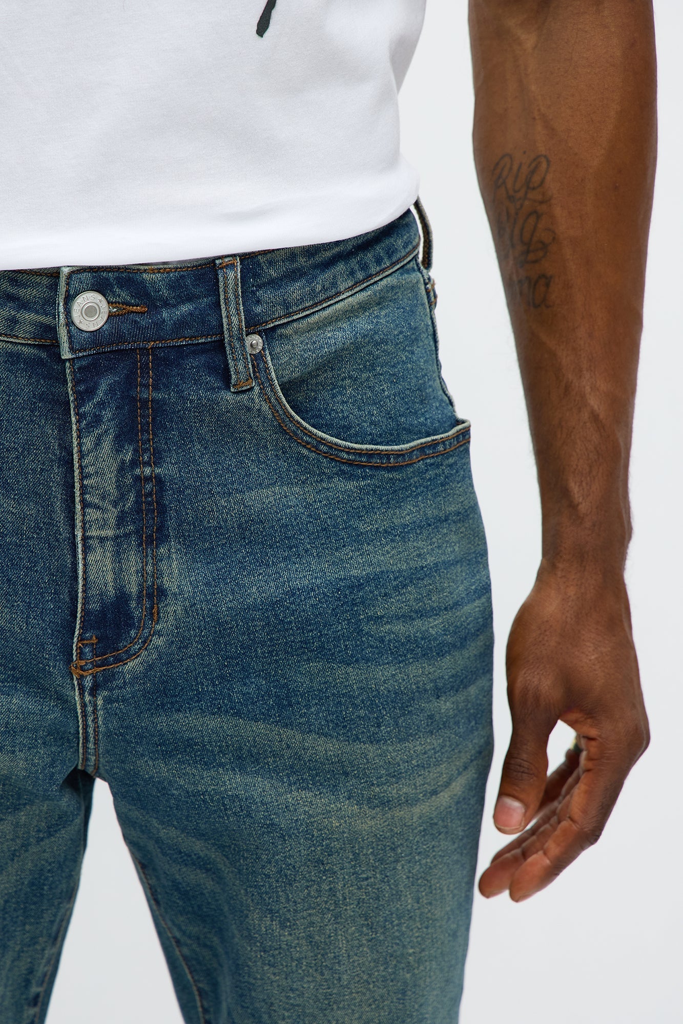 Cornell Stacked Skinny Flare Jeans - Vintage Blue Wash image 3