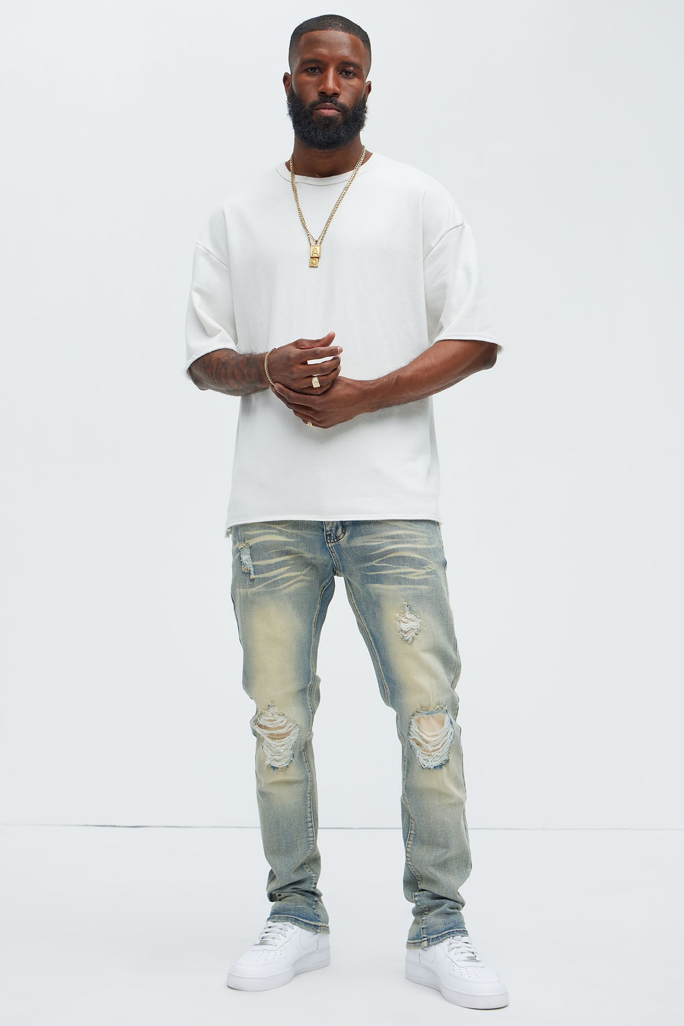 Get With Me Ripped Stacked Skinny Jeans - Vintage Wash image 2