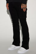 On A Good One Stacked Skinny Flare Jeans - Black image 1