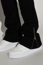 On A Good One Stacked Skinny Flare Jeans - Black image 4