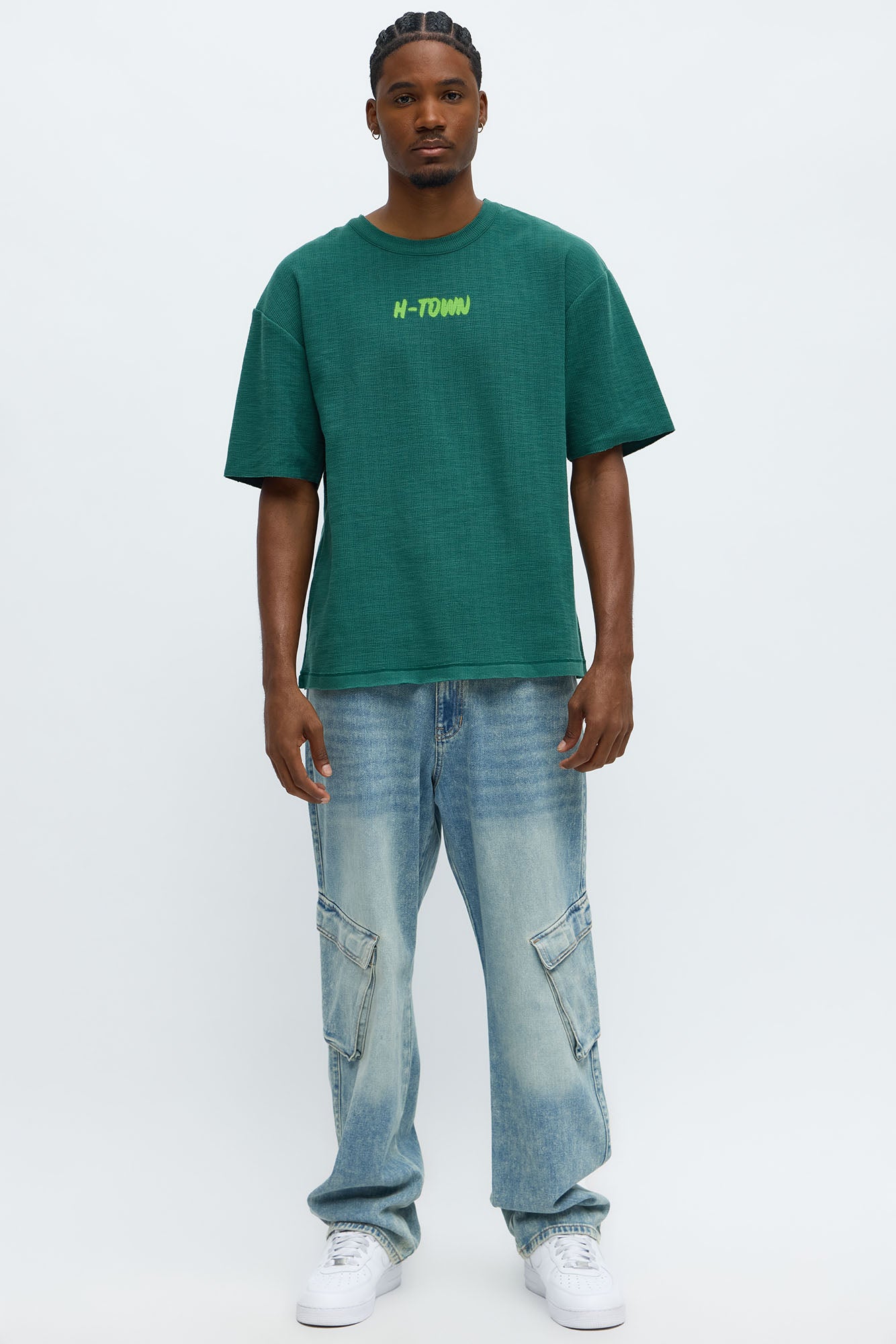Relaxed H-Town Spray Paint Tee - Hunter Green image 4