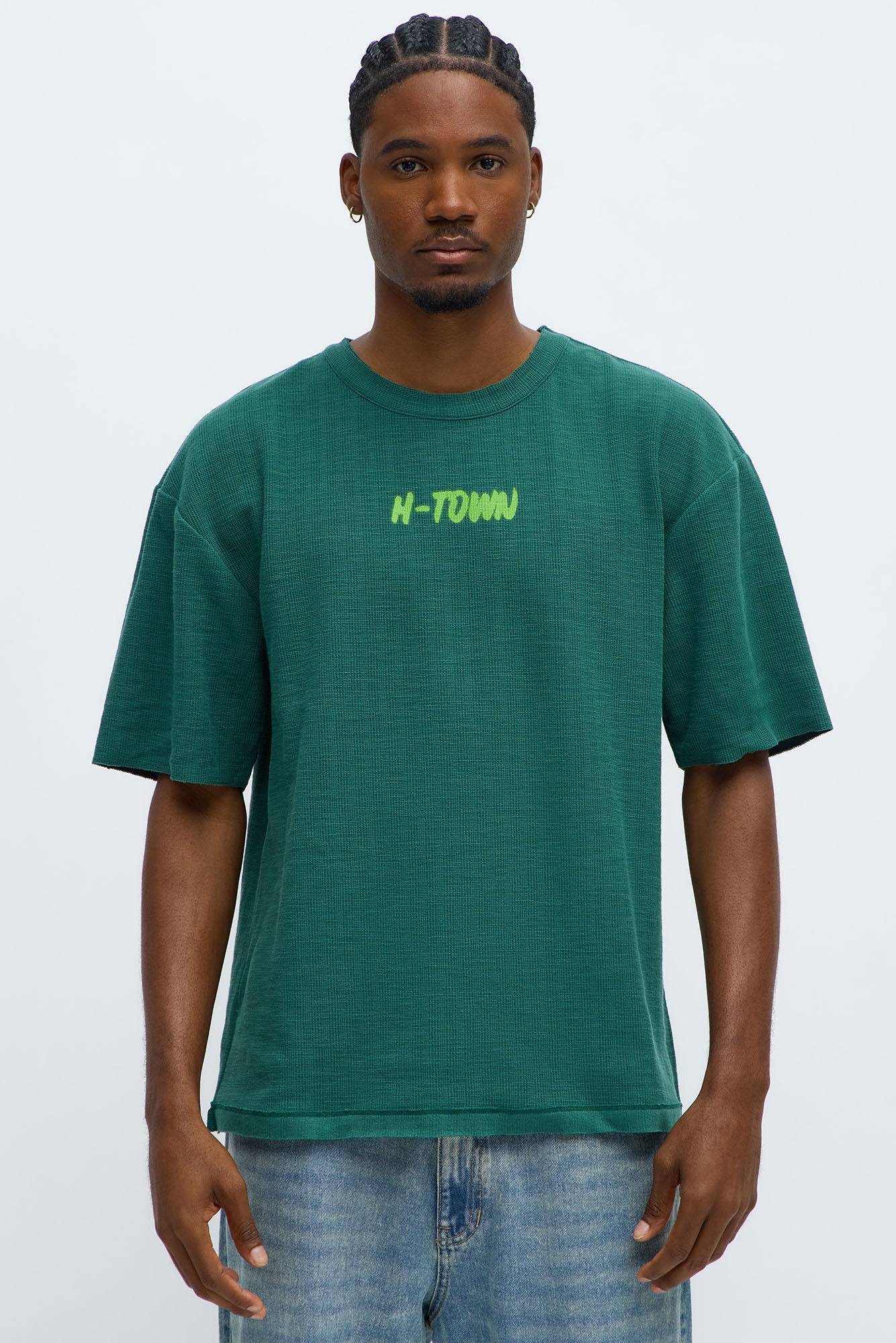 Relaxed H-Town Spray Paint Tee - Hunter Green image 2
