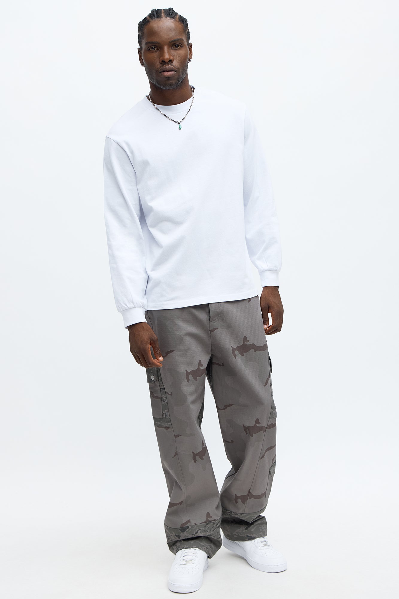 Oversized Heavyweight Long Sleeve Tee - White image 2