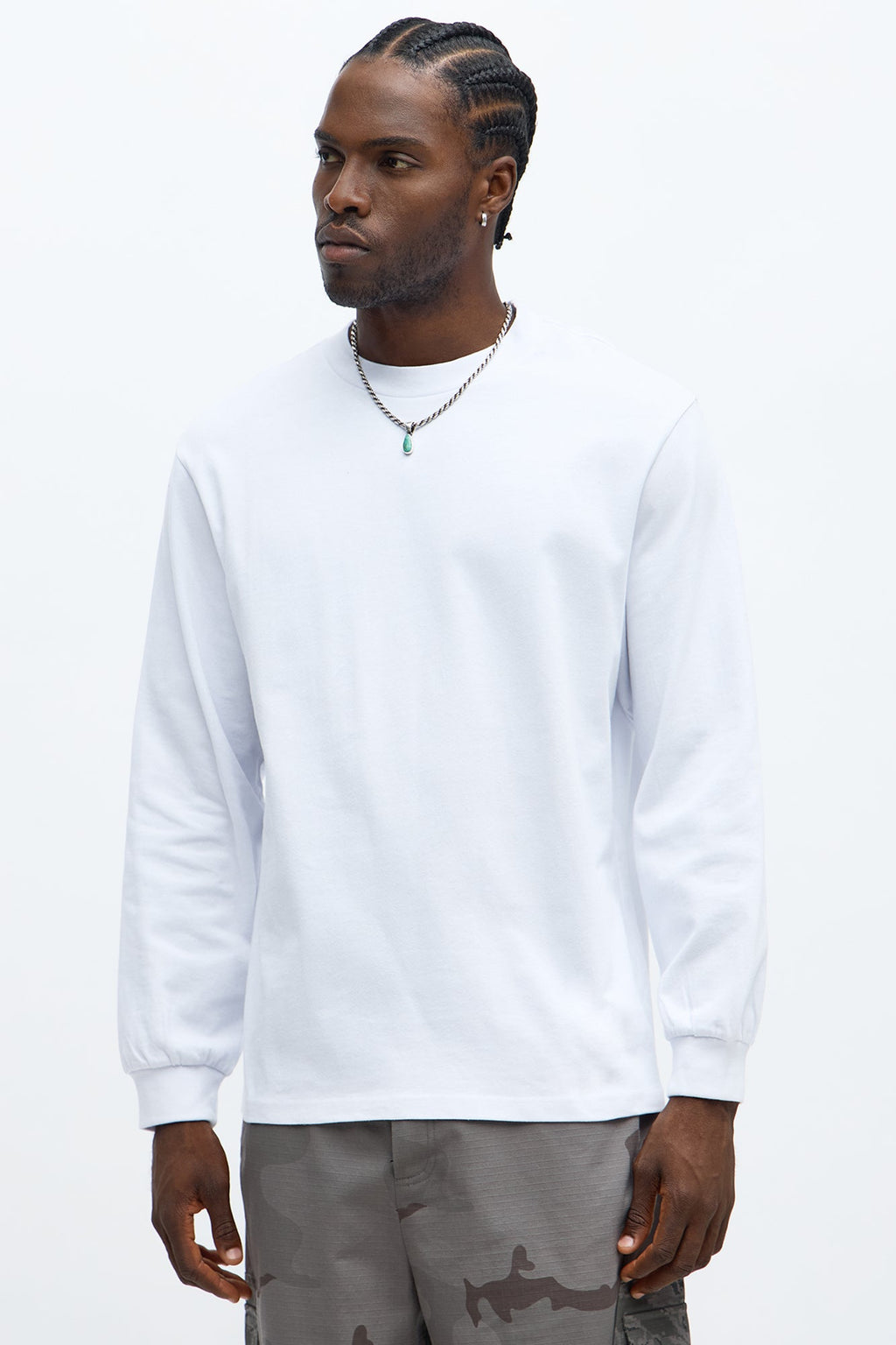 Oversized Heavyweight Long Sleeve Tee - White image 1