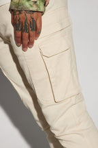 On A Good One Stacked Skinny Flare Jeans - Cream image 4