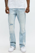 Stacked Skinny Flare Bleach Croc Jean - Light Wash image 1