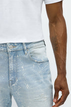 Stacked Skinny Flare Bleach Croc Jean - Light Wash image 4