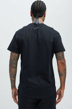 Essential Short Sleeve Scallop Crew Tee - Black image 3