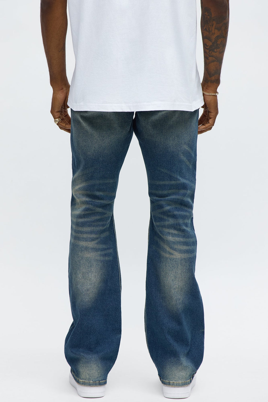 Stacked Skinny Flare Be Brave Be Fearless Embridered Jean - Dark Wash image 3