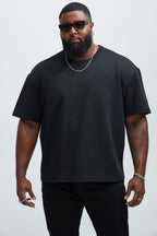 Lingo Textured Relaxed Tee - Black image 4