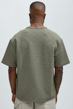 Lingo Textured Relaxed Tee - Olive image 4