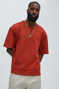 Lingo Textured Relaxed Tee - Rust image 1