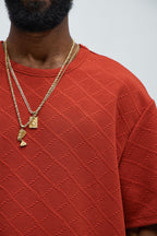 Lingo Textured Relaxed Tee - Rust image 3