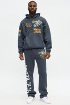 Von Dutch Patchy Oversized Hoodie - Charcoal image 2