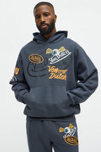 Von Dutch Patchy Oversized Hoodie - Charcoal image 1